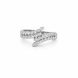14K Gold Wrapped Two Row Single Prong Diamond Band