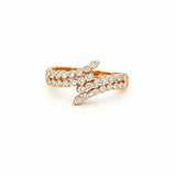 14K Gold Wrapped Two Row Single Prong Diamond Band