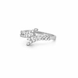 14K Gold Wrapped Two Row Single Prong Diamond Band