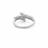 14K Gold Wrapped Two Row Single Prong Diamond Band
