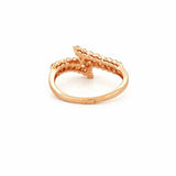 14K Gold Wrapped Two Row Single Prong Diamond Band