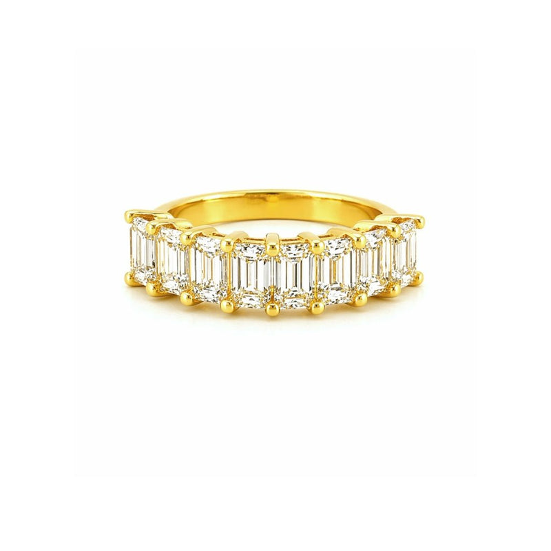14K Gold Lab Grown Emerald Basket Diamond Ring