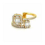 14K Gold Wrapped Halo Diamond Cluster Ring
