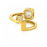 14K Gold Wrapped Halo Diamond Cluster Ring