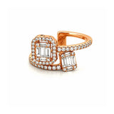 14K Gold Wrapped Halo Diamond Cluster Ring