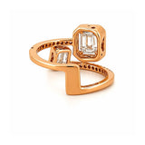 14K Gold Wrapped Halo Diamond Cluster Ring