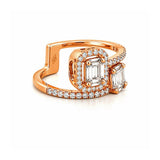 14K Gold Wrapped Halo Diamond Cluster Ring