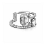 14K Gold Wrapped Halo Diamond Cluster Ring