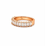 14K Gold 4.1MM Lab Grown Emerald Cut Diamond Wedding Band