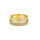 14K Gold Invisible and Pave Double Diamond Band