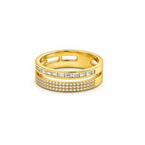 14K Gold Invisible and Pave Double Diamond Band