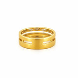 14K Gold Invisible and Pave Double Diamond Band