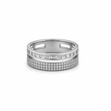 14K Gold Invisible and Pave Double Diamond Band