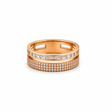 14K Gold Invisible and Pave Double Diamond Band