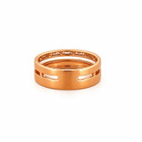 14K Gold Invisible and Pave Double Diamond Band