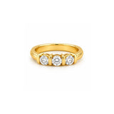 14K Gold Thick Prong Three Stone Diamond Ring