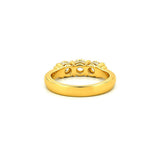 14K Gold Thick Prong Three Stone Diamond Ring
