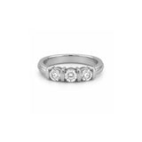 14K Gold Thick Prong Three Stone Diamond Ring
