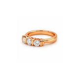 14K Gold Thick Prong Three Stone Diamond Ring