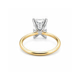 14K Two Tone Gold 3.00 Carat Radiant Lab Grown Solitaire Engagement Ring