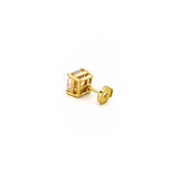 14K Gold Lab Grown Pink Diamond Cushion Stud Earrings