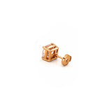 14K Gold Lab Grown Pink Diamond Cushion Stud Earrings