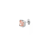 14K Gold Lab Grown Pink Diamond Cushion Stud Earrings