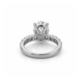 14K Gold 3.00 Carat Oval Lab Grown Diamond Prong Set Engagement Ring