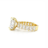 14K Gold 4.00 Carat Radiant Cut Lab Grown Diamond with Radiant Cut Setting and Diamond U Prong