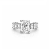 14K Gold 4.00 Carat Radiant Cut Lab Grown Diamond with Radiant Cut Setting and Diamond U Prong