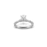 14K Gold Lab Grown 2.00 Carat Oval Diamond with Marquise and Round Setting Engagement Ring