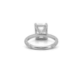 14K Gold Lab Grown 3.00 Carat Radiant Diamond with Under Halo and 3D Setting Engagement Ring