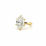 14K Gold 5.00 Carat Oval Shape Lab Grown Diamond Solitaire Engagement Ring