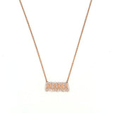 14K Gold MAMA Diamond Halo Necklace