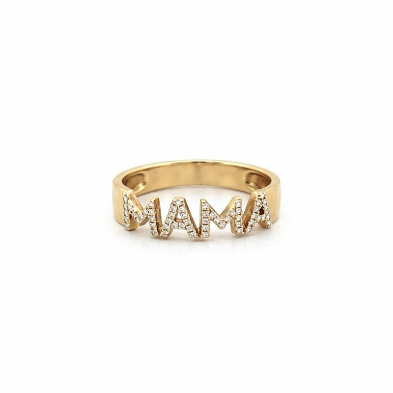 14K Gold MAMA Diamond Band