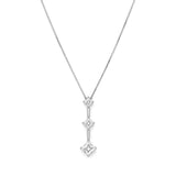 14K Gold Hanging Tri Princess Diamond Pendant Necklace