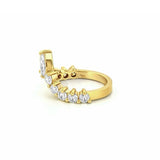 14K Gold Pear and Round Moissanite Ring