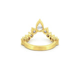 14K Gold Pear and Round Moissanite Ring