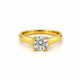 14K Gold Twist Prong Cathedral 1.00 Carat Round Lab Grown Diamond Solitaire Engagement Ring