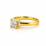 14K Gold Twist Prong Cathedral 1.00 Carat Round Natural Diamond Solitaire Engagement Ring