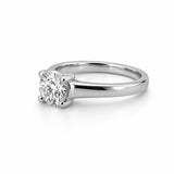 14K Gold Twist Prong Cathedral 1.00 Carat Round Natural Diamond Solitaire Engagement Ring