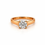 14K Gold Twist Prong Cathedral 1.00 Carat Round Natural Diamond Solitaire Engagement Ring