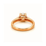 14K Gold Twist Prong Cathedral 1.00 Carat Round Natural Diamond Solitaire Engagement Ring