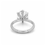 14K Gold Lab Grown 6-Prong 4.00 Carat Round Diamond on 3D 3/4 Setting Engagement Ring