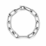 14K Gold Single Diamond Link Paper Clip Bracelet
