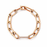 14K Gold Single Diamond Link Paper Clip Bracelet