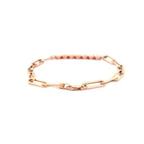 14K Gold 7 Round Diamond Tennis Style Paper Clip Bracelet