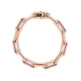 14K Gold Solid Diamond Paper Clip Bracelet