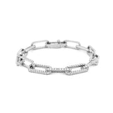 14K Gold Solid Diamond Paper Clip Bracelet