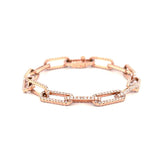 14K Gold Solid Diamond Paper Clip Bracelet